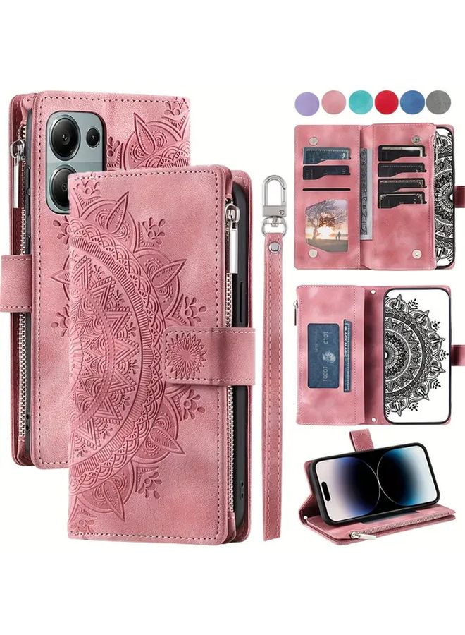 Pink Faux Leather Wallet Case for Xiaomi 12 Lite Phone Cover - Image 1